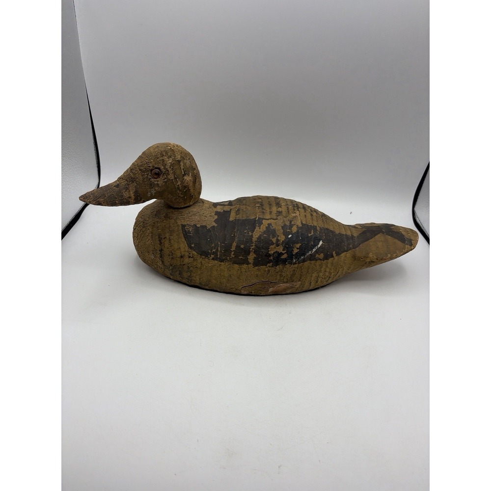 Vintage Hand Carved Working Duck Decoy Canvasback Redhead Style Folk Art